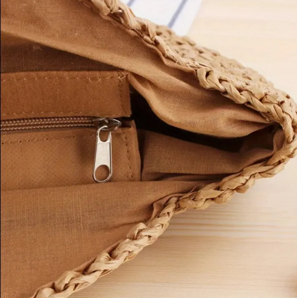 Straw Woven Tote Bag Double Handle